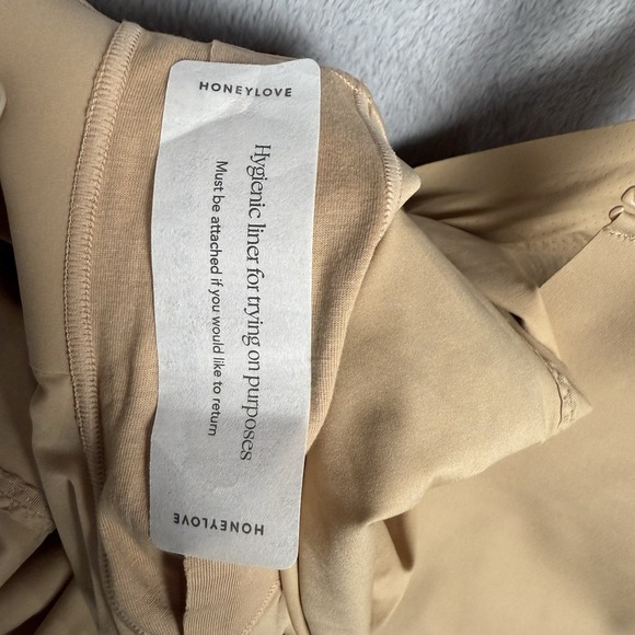 HoneyLove Women's 2X Mid-Thigh Shaping Superpower Bodysuit Sand NWT - Picture 8 of 9